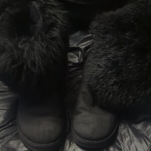 UGG Black Winter Fur Boots